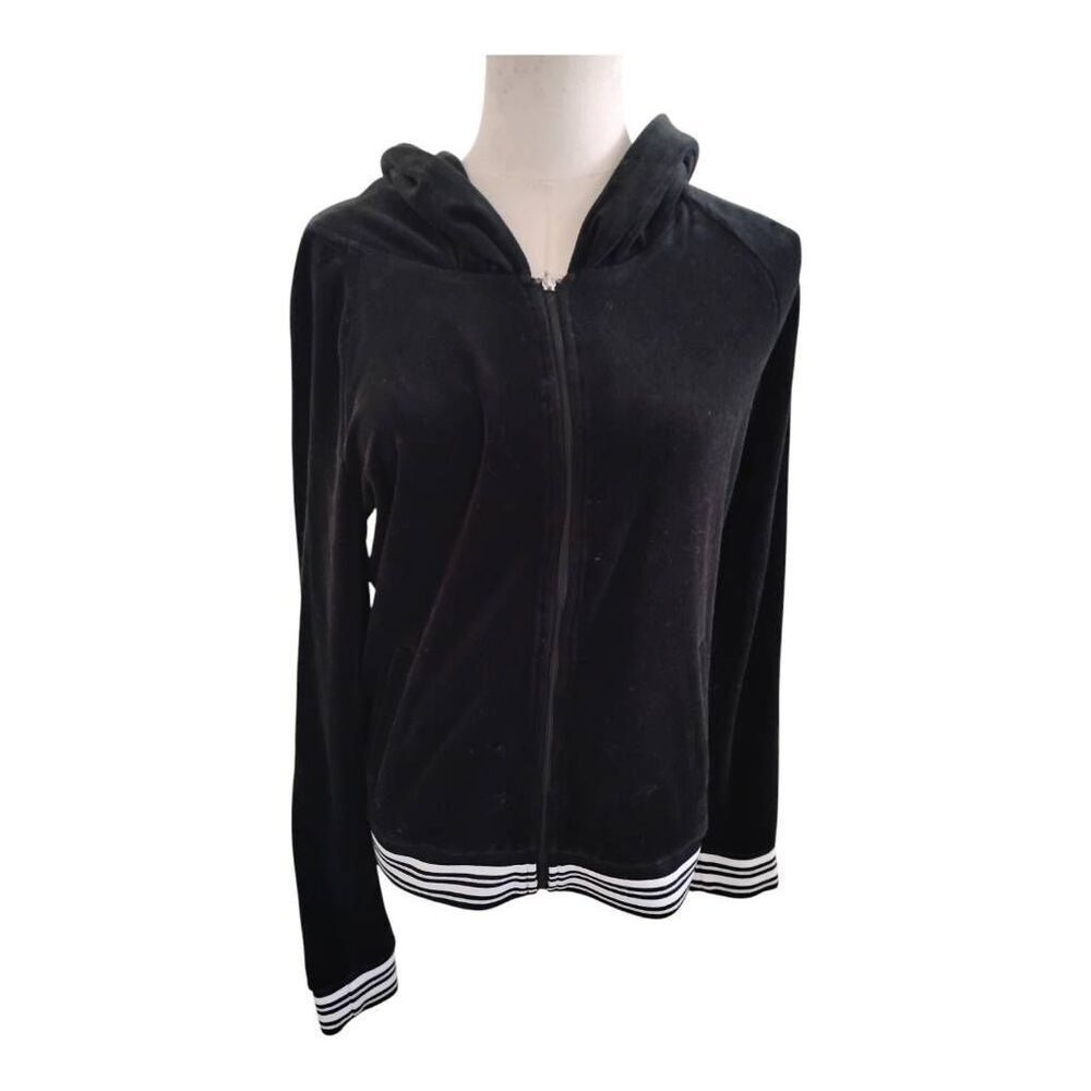 Vintage Juicy Couture Sweet Romeo Black Velour Jacket Size Medium
